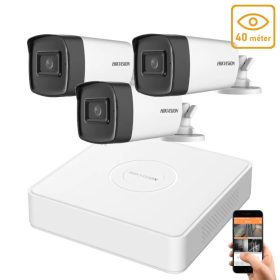   Hikvision 5 megapixeles 3 csőkamerás rendszer 40 méter látótávolsággal