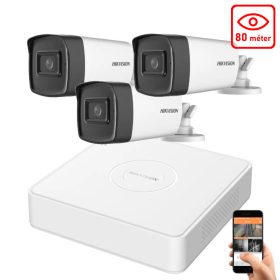   Hikvision 5 megapixeles 3 kamerás rendszer 80 méter látótávolság