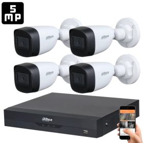   Dahua 5 Megapixel 4 csőkamerás rendszer 30 méter látótávolság