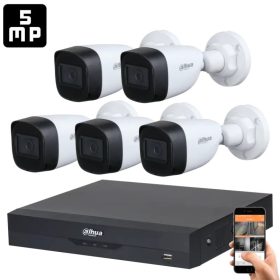   Dahua 5 Megapixel 5 csőkamerás rendszer 30 méter látótávolság