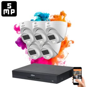   Dahua 5 dome kamerás 5MP kamera rendszer színes éjszakai képpel