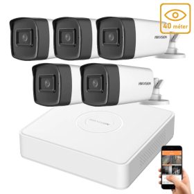   Hikvision 5 megapixeles 5 csőkamerás rendszer 40 méter látótávolsággal
