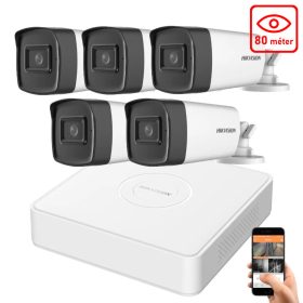   Hikvision 5 megapixeles 5 kamerás rendszer 80 méter látótávolság