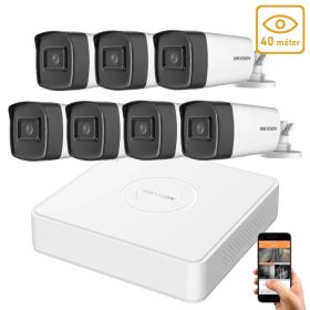   Hikvision 5 megapixeles 7 csőkamerás rendszer 40 méter látótávolsággal
