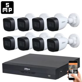   Dahua 5 Megapixel 8 csőkamerás rendszer 30 méter látótávolság