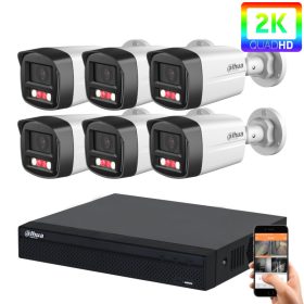   Dahua 6 biztonsági kamerás IP kamera rendszer 4MP színes éjszakai képpel