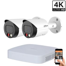   Dahua 2 kültéri kamerás IP kamerarendszer 8MP színes éjjellátással