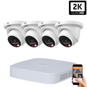   Dahua 4 dome kültéri kamerás IP kamerarendszer 4MP színes éjjellátással