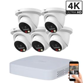   Dahua 5 dome kültéri kamerás IP kamerarendszer 8MP színes éjjellátással