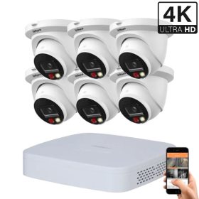   Dahua 6 dome kültéri kamerás IP kamerarendszer 8MP színes éjjellátással