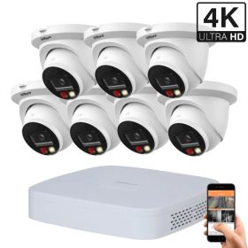   Dahua 7 dome kültéri kamerás IP kamerarendszer 8MP színes éjjellátással
