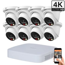  Dahua 8 dome kültéri kamerás IP kamerarendszer 8MP színes éjjellátással