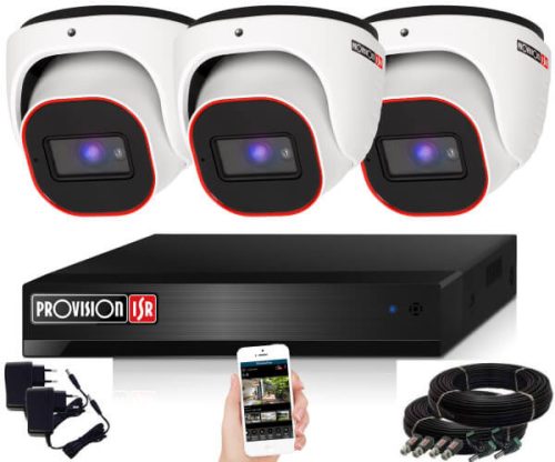 Provision 2 Mpx FULL HD 3 dome kamerás megfigyelő kamerarendszer