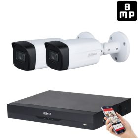   Dahua 2 kamerás 8MP 4K kamera rendszer szett 40 méter éjjellátással