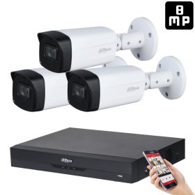   Dahua 3 kamerás 8MP 4K kamera rendszer szett 40 méter éjjellátással
