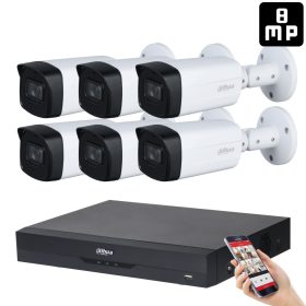   Dahua 6 kamerás 8MP 4K kamera rendszer szett 40 méter éjjellátással