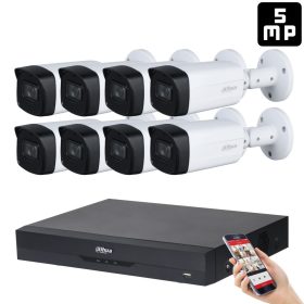   Dahua 8 kamerás 5MP kamera rendszer szett 80 méter éjjellátással