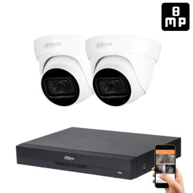   Dahua 2 dome kamerás 8MP 4K kamera rendszer szett 30 méter éjjellátással