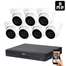   Dahua 7 dome kamerás 8MP 4K kamera rendszer szett 30 méter éjjellátással