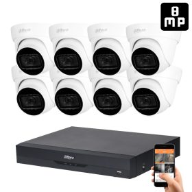   Dahua 8 dome kamerás 8MP 4K kamera rendszer szett 30 méter éjjellátással