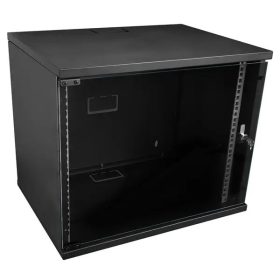   S-Link Rackszekrény - 9U 19" fali kivitel (450x530x400mm, Flatpack, szürke)