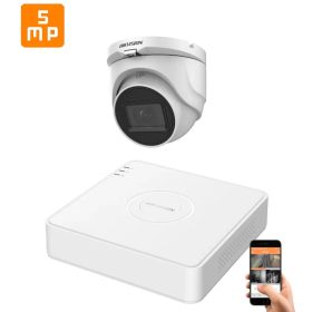   Hikvision 5 megapixeles 1 dome kamerás rendszer 30 méteres látótávolsággal