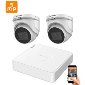   Hikvision 5 megapixeles 2 dome kamerás rendszer 30 méteres látótávolsággal