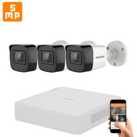   Hikvision 5 megapixeles 3 kamerás kamerarendszer 30 méter látótávolsággal