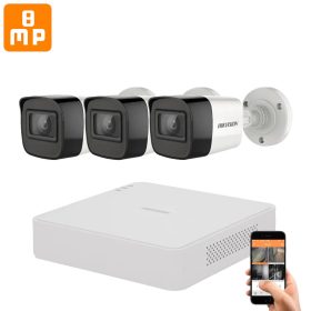   Hikvision 8 megapixeles 3 kamerás kamerarendszer 30 méter látótávolsággal