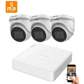   Hikvision 5 megapixeles 3 dome kamerás rendszer 30 méteres látótávolsággal