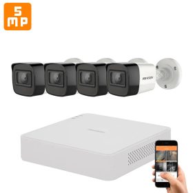  Hikvision 5 megapixeles 4 kamerás kamerarendszer 30 méter látótávolsággal