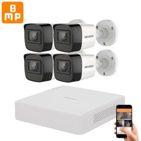   Hikvision 8 megapixeles 4 kamerás kamerarendszer 30 méter látótávolsággal