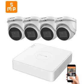   Hikvision 5 megapixeles 4 dome kamerás rendszer 30 méteres látótávolsággal