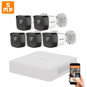   Hikvision 5 megapixeles 5 kamerás kamerarendszer 30 méter látótávolsággal