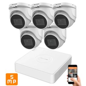  Hikvision 5 megapixeles 5 dome kamerás rendszer 30 méteres látótávolsággal