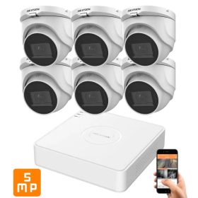   Hikvision 5 megapixeles 6 dome kamerás rendszer 30 méteres látótávolsággal