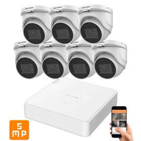   Hikvision 5 megapixeles 7 dome kamerás rendszer 30 méteres látótávolsággal