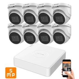   Hikvision 5 megapixeles 8 dome kamerás rendszer 30 méteres látótávolsággal