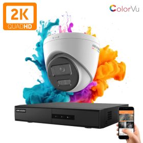  Hikvision ColorVu 1 kamerás IP dome kamera rendszer 4MP színes éjszakai képpel