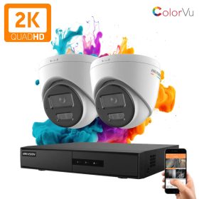   Hikvision ColorVu 2 kamerás IP dome kamera rendszer 4MP színes éjszakai képpel