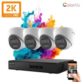   Hikvision ColorVu 4 kamerás IP dome kamera rendszer 4MP színes éjszakai képpel