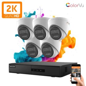   Hikvision ColorVu 5 kamerás IP dome kamera rendszer 4MP színes éjszakai képpel