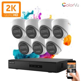   Hikvision ColorVu 7 kamerás IP dome kamera rendszer 4MP színes éjszakai képpel