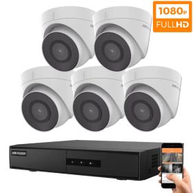   Hikvision 5 dome biztonsági kamerás IP kamera rendszer 2MP Full HD