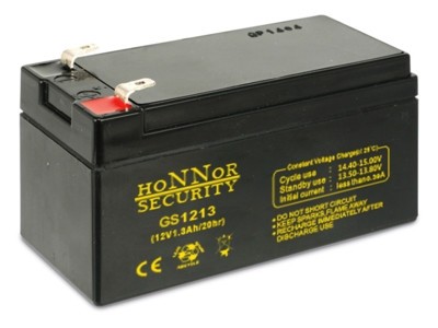 Honnor 12V 1.3Ah zselés akkumulátor HS12-1.3