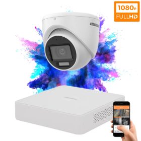   Hikvision TurboHD-TVI 1 kamerás dome kamerarendszer 2MP színes éjszakai képpel