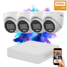   Hikvision TurboHD-TVI 4 kamerás dome kamerarendszer 2MP színes éjszakai képpel