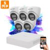Hikvision TurboHD-TVI 5 kamerás dome kamerarendszer 5MP színes éjszakai képpel