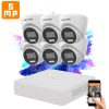 Hikvision TurboHD-TVI 6 kamerás dome kamerarendszer 5MP színes éjszakai képpel