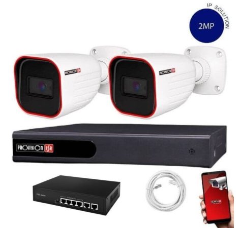 Provision Full HD 2 kamerás IP kamera rendszer 2MP felbontás